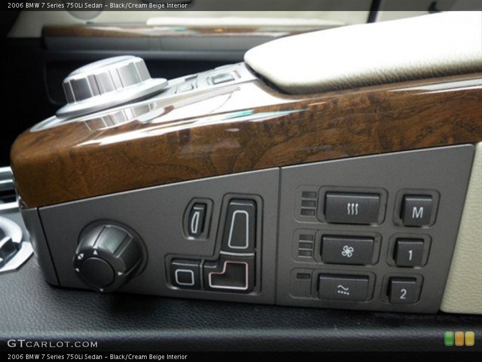 Black/Cream Beige Interior Controls for the 2006 BMW 7 Series 750Li Sedan #68323409
