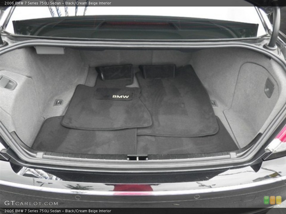 Black/Cream Beige Interior Trunk for the 2006 BMW 7 Series 750Li Sedan #68323427