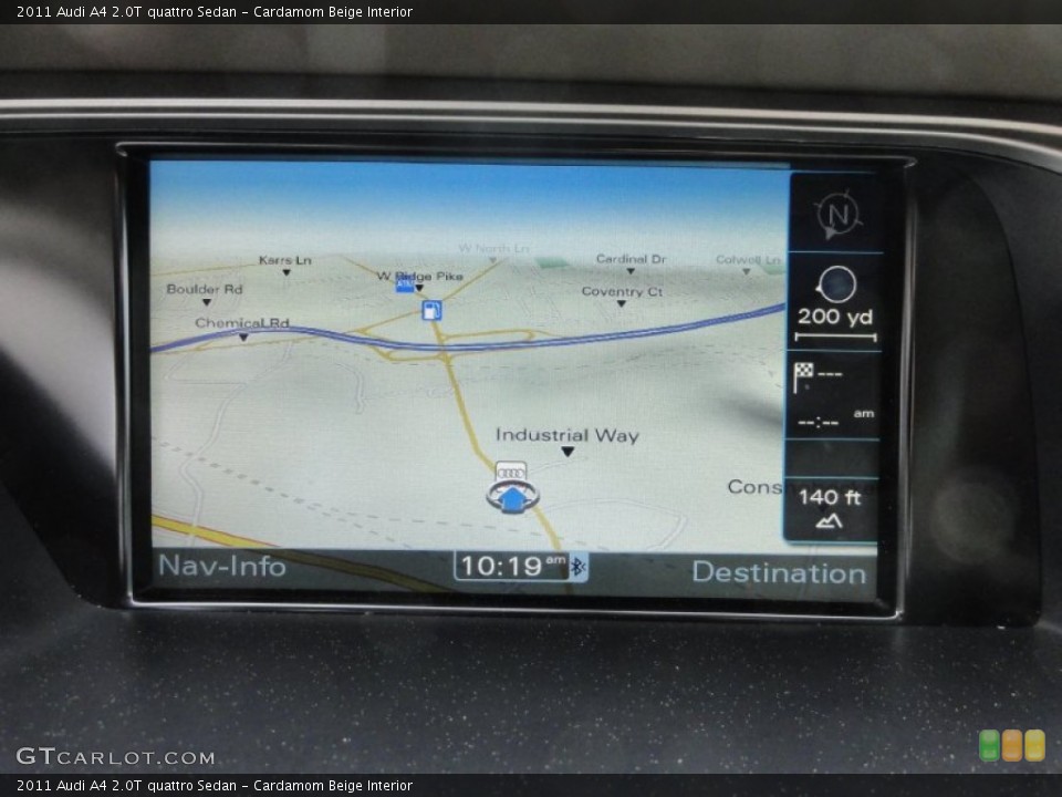Cardamom Beige Interior Navigation for the 2011 Audi A4 2.0T quattro Sedan #68325767