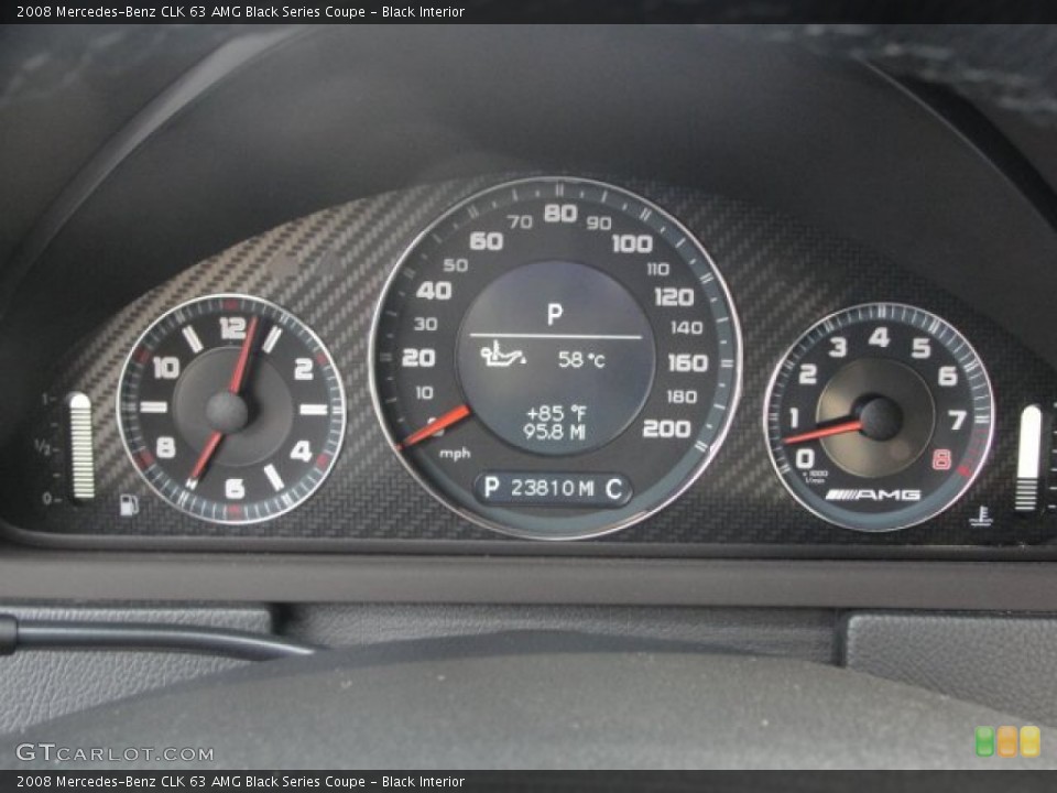 Black Interior Gauges for the 2008 Mercedes-Benz CLK 63 AMG Black Series Coupe #68337737