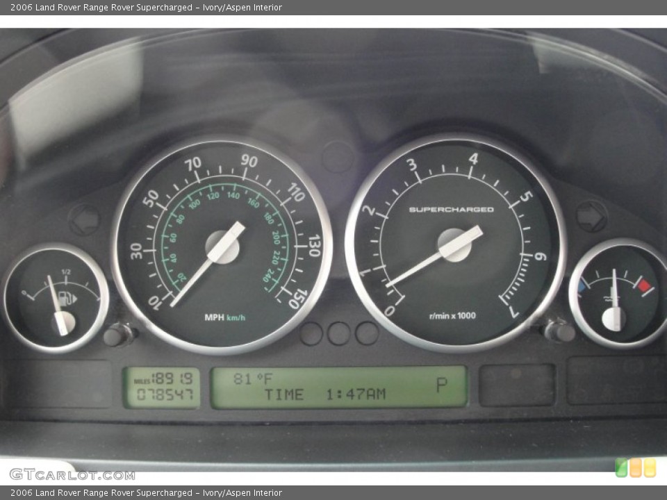 Ivory/Aspen Interior Gauges for the 2006 Land Rover Range Rover Supercharged #68338195