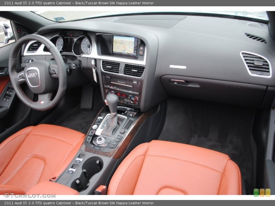 Black/Tuscan Brown Silk Nappa Leather Interior Photo for the 2011 Audi S5 3.0 TFSI quattro Cabriolet #68338520