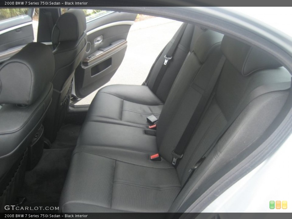 Black Interior Rear Seat for the 2008 BMW 7 Series 750i Sedan #68340207