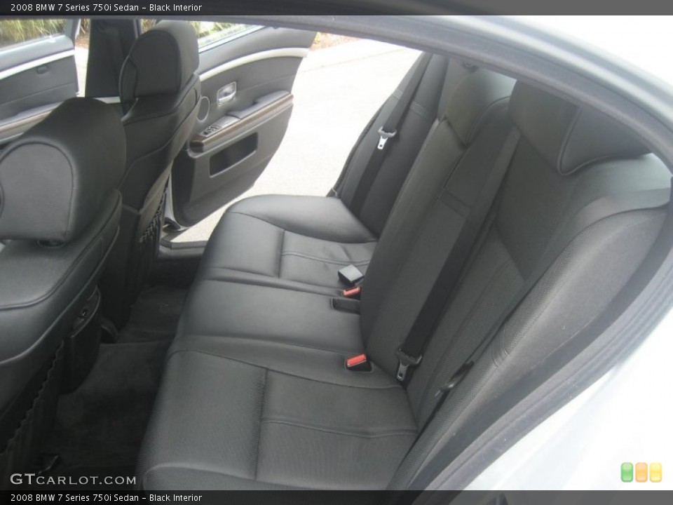 Black Interior Rear Seat for the 2008 BMW 7 Series 750i Sedan #68340207