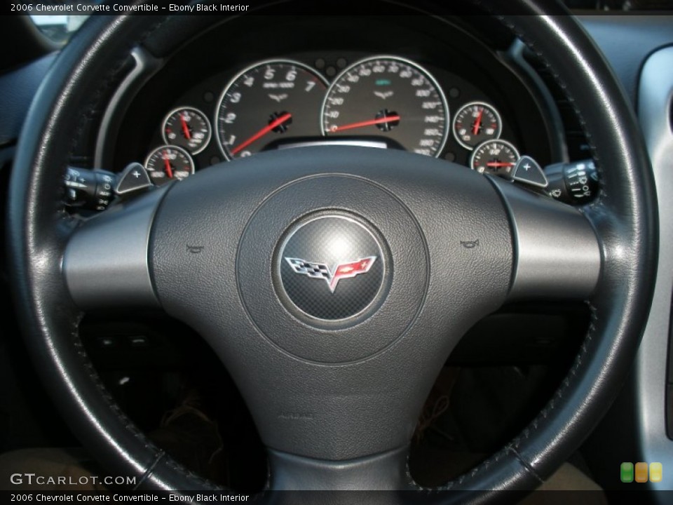 Ebony Black Interior Steering Wheel for the 2006 Chevrolet Corvette Convertible #68347381