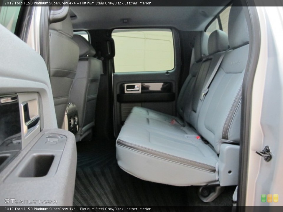 Platinum Steel Gray/Black Leather Interior Rear Seat for the 2012 Ford F150 Platinum SuperCrew 4x4 #68353624