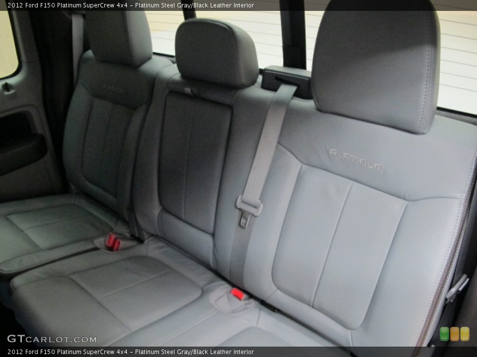 Platinum Steel Gray/Black Leather Interior Rear Seat for the 2012 Ford F150 Platinum SuperCrew 4x4 #68353633
