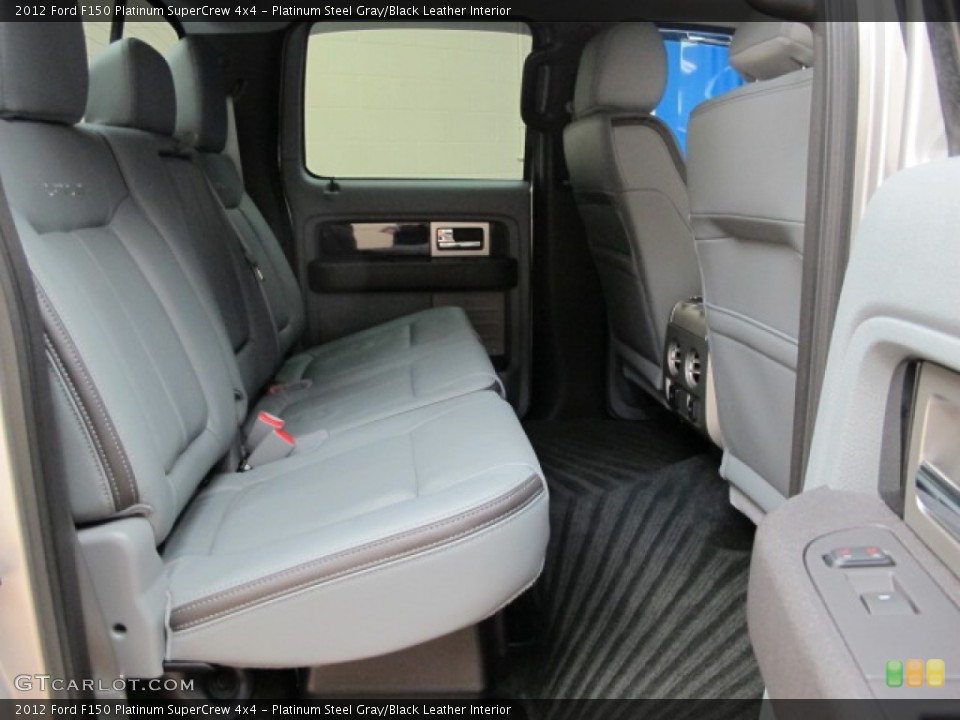Platinum Steel Gray/Black Leather Interior Rear Seat for the 2012 Ford F150 Platinum SuperCrew 4x4 #68353642