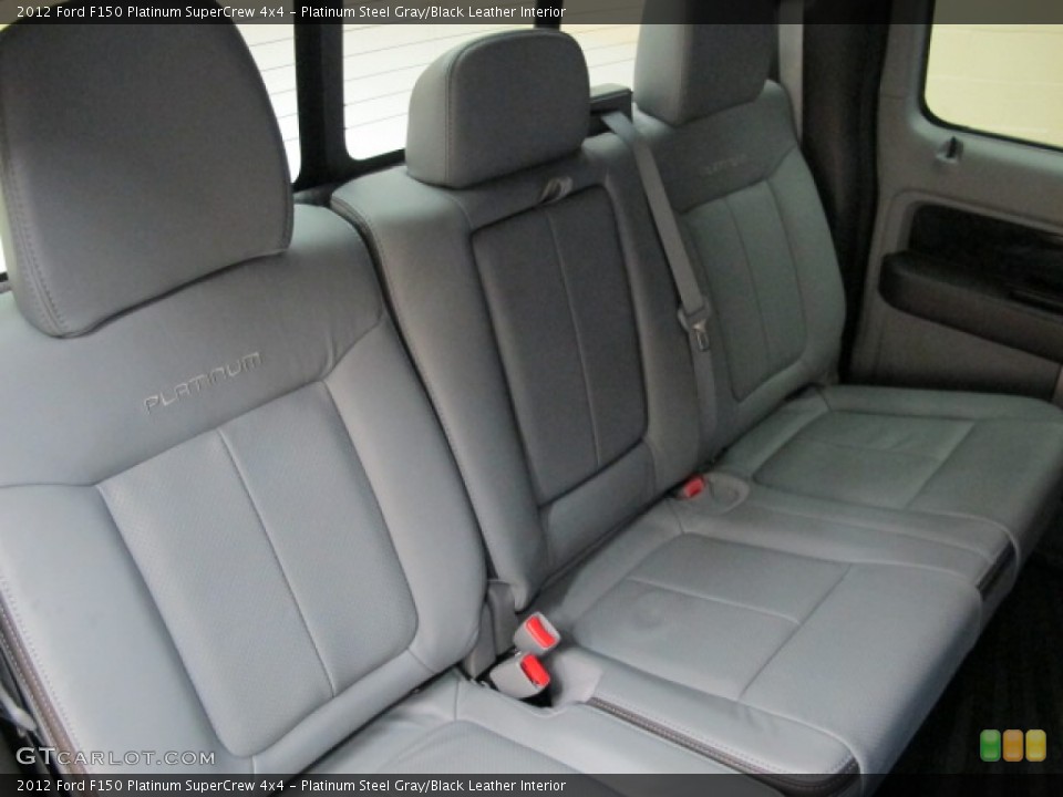 Platinum Steel Gray/Black Leather Interior Rear Seat for the 2012 Ford F150 Platinum SuperCrew 4x4 #68353651