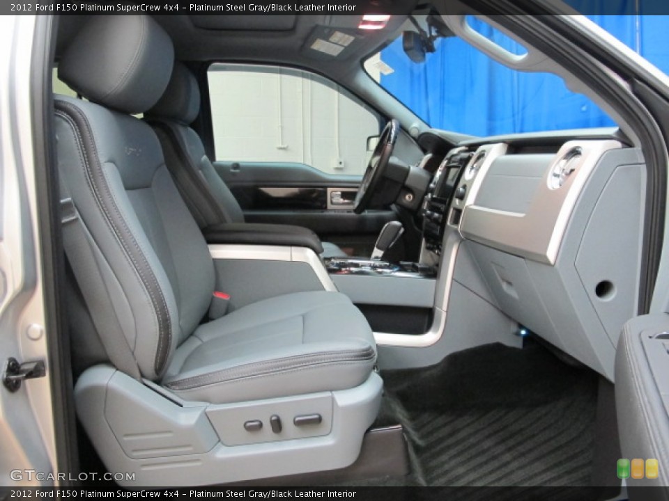 Platinum Steel Gray/Black Leather Interior Front Seat for the 2012 Ford F150 Platinum SuperCrew 4x4 #68353663