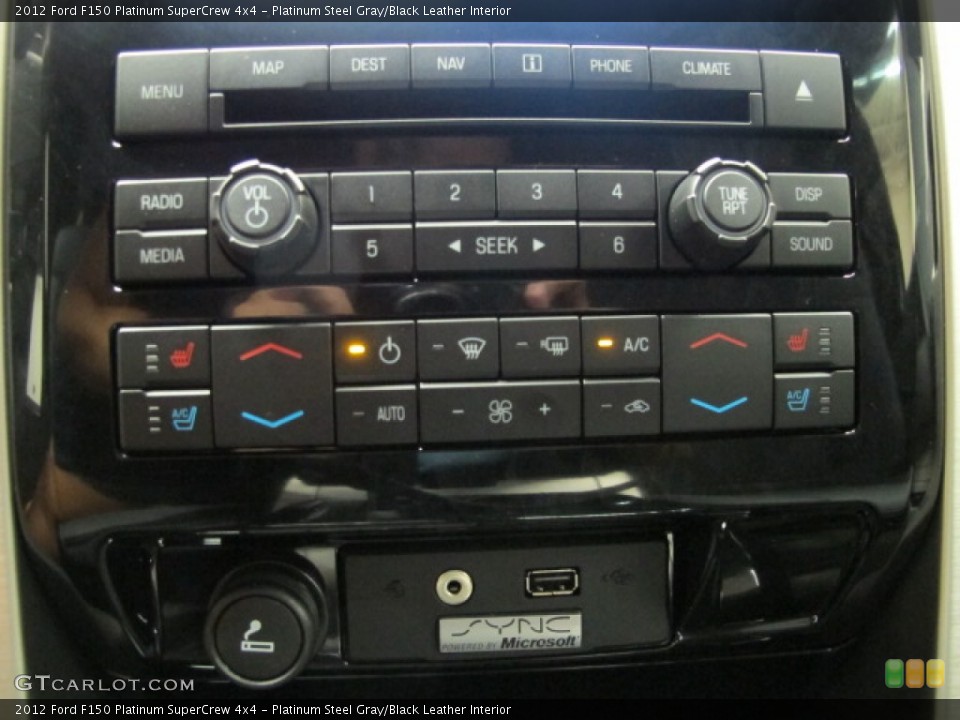 Platinum Steel Gray/Black Leather Interior Controls for the 2012 Ford F150 Platinum SuperCrew 4x4 #68353743