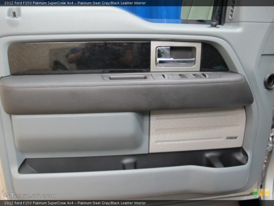 Platinum Steel Gray/Black Leather Interior Door Panel for the 2012 Ford F150 Platinum SuperCrew 4x4 #68353849