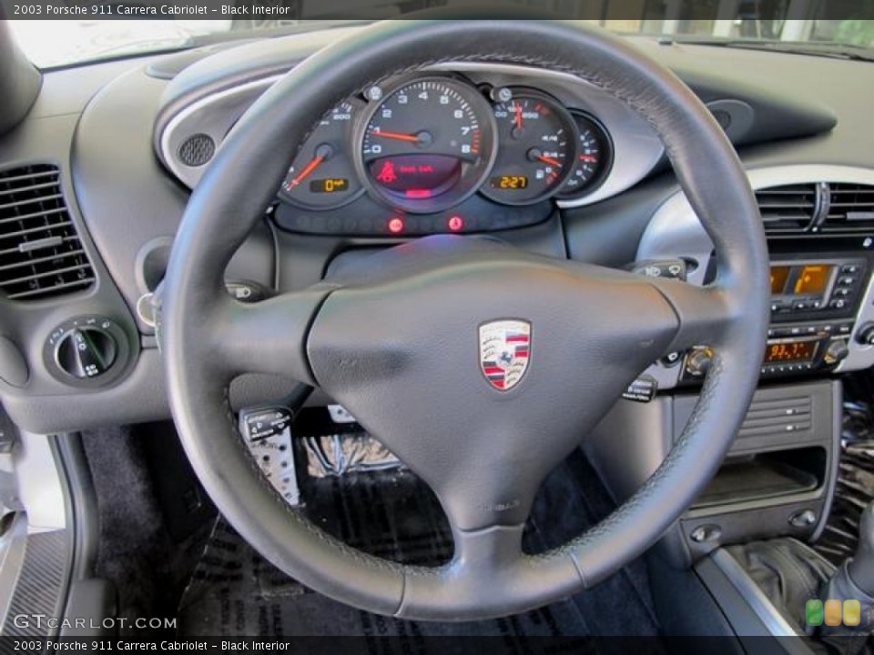 Black Interior Steering Wheel for the 2003 Porsche 911 Carrera Cabriolet #68358282