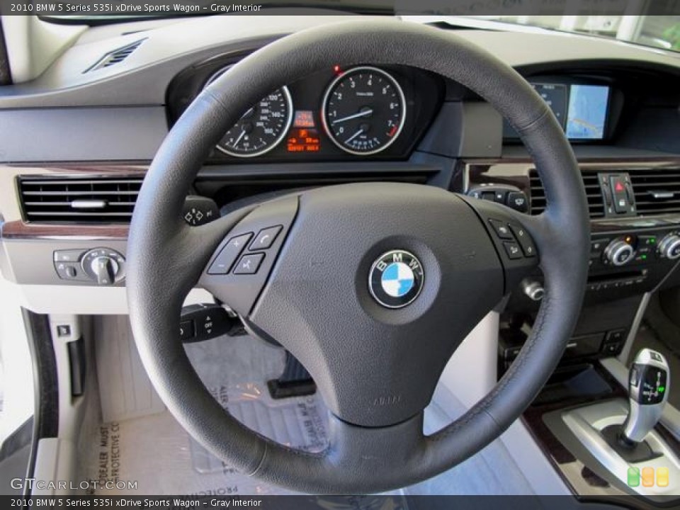 Gray Interior Steering Wheel for the 2010 BMW 5 Series 535i xDrive Sports Wagon #68358348
