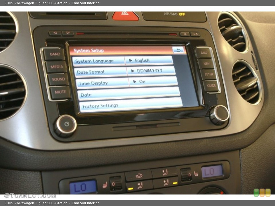 Charcoal Interior Controls for the 2009 Volkswagen Tiguan SEL 4Motion #68367654