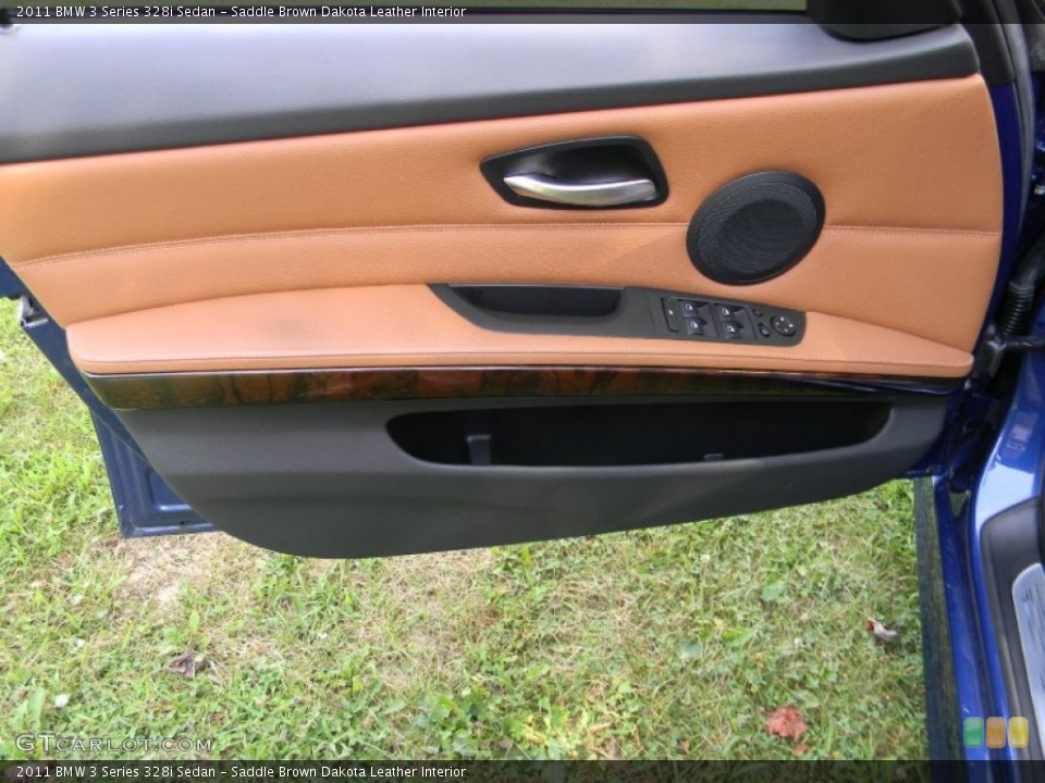 Saddle Brown Dakota Leather Interior Door Panel for the 2011 BMW 3 Series 328i Sedan #68373699