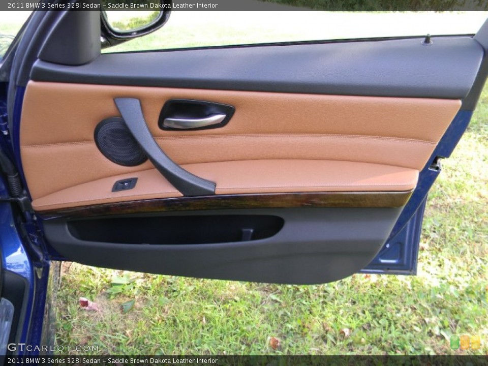 Saddle Brown Dakota Leather Interior Door Panel for the 2011 BMW 3 Series 328i Sedan #68373726