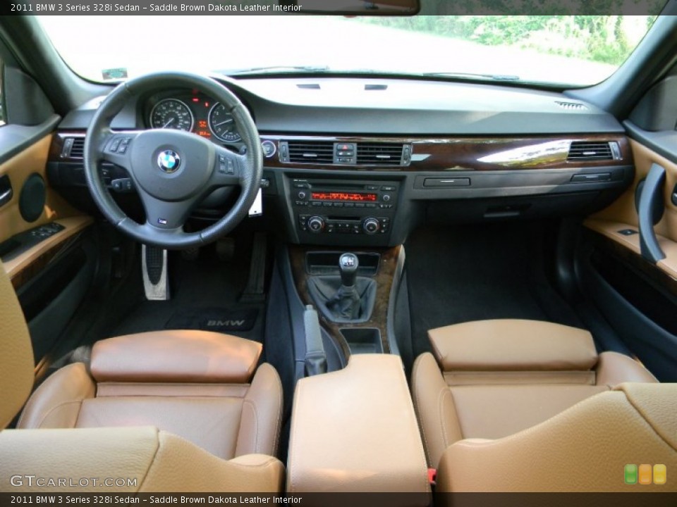 Saddle Brown Dakota Leather Interior Dashboard for the 2011 BMW 3 Series 328i Sedan #68373759