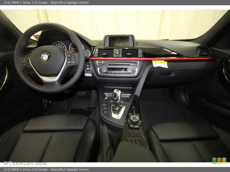 Black/Red Highlight Interior Dashboard for the 2012 BMW 3 Series 328i Sedan #68375571