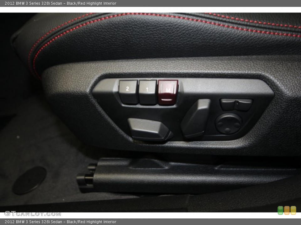 Black/Red Highlight Interior Controls for the 2012 BMW 3 Series 328i Sedan #68375667