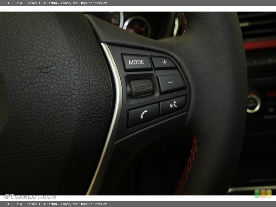 Black/Red Highlight Interior Controls for the 2012 BMW 3 Series 328i Sedan #68375703