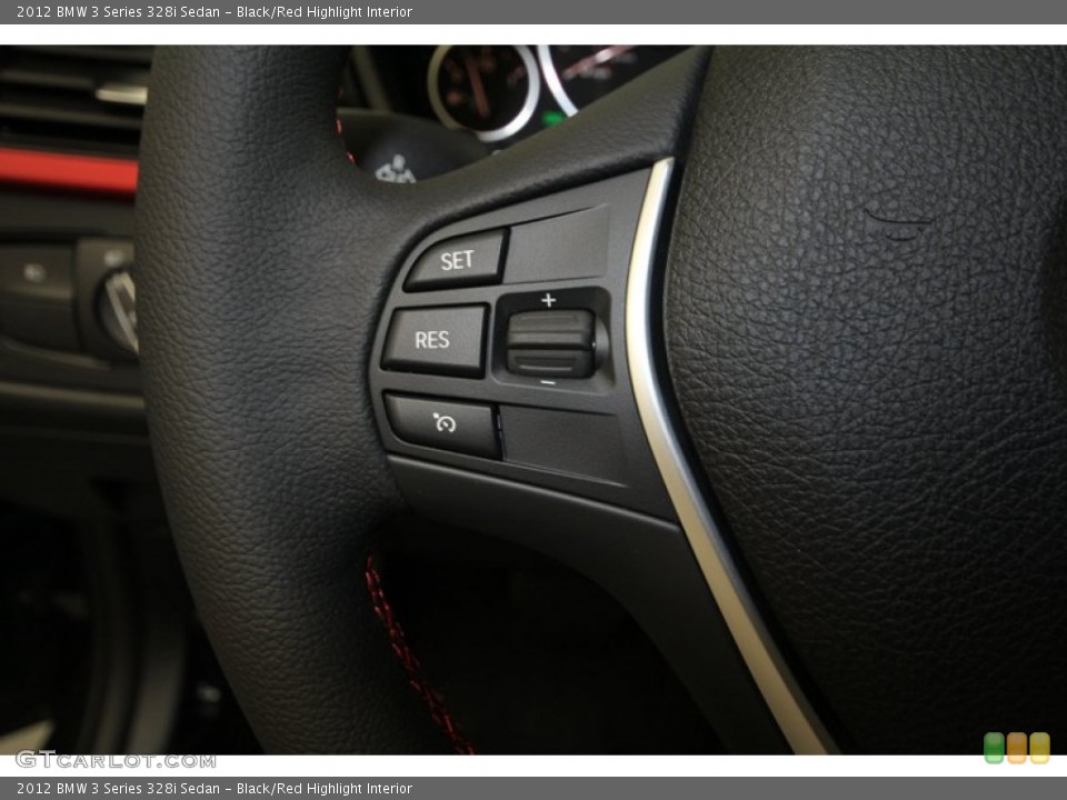 Black/Red Highlight Interior Controls for the 2012 BMW 3 Series 328i Sedan #68375712