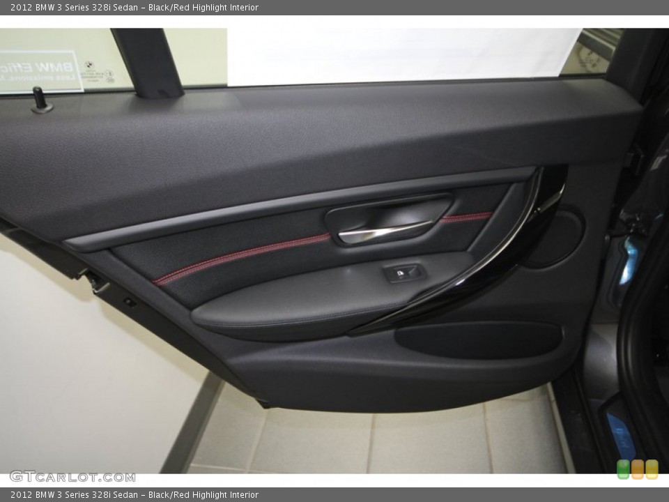 Black/Red Highlight Interior Door Panel for the 2012 BMW 3 Series 328i Sedan #68375727