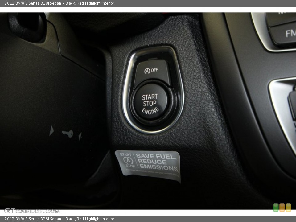Black/Red Highlight Interior Controls for the 2012 BMW 3 Series 328i Sedan #68376189