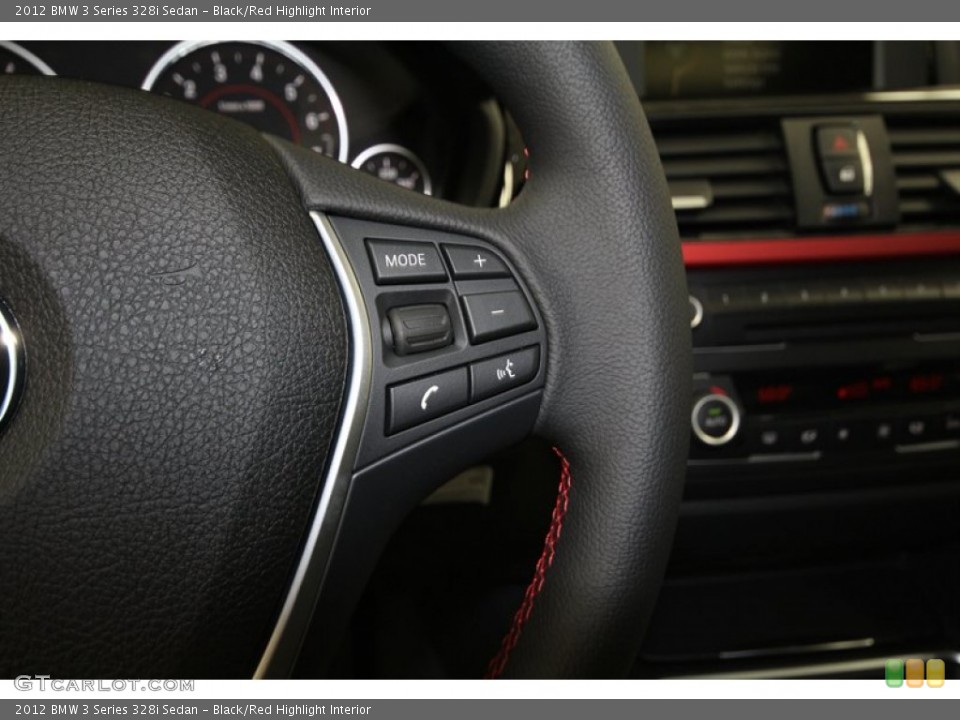 Black/Red Highlight Interior Steering Wheel for the 2012 BMW 3 Series 328i Sedan #68376198