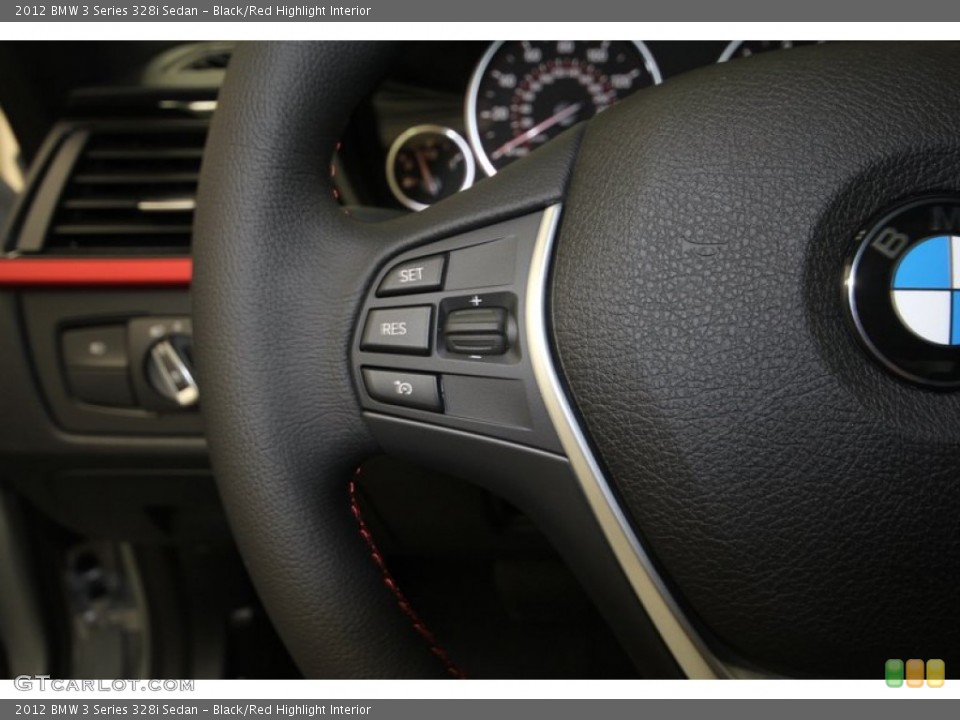 Black/Red Highlight Interior Steering Wheel for the 2012 BMW 3 Series 328i Sedan #68376207