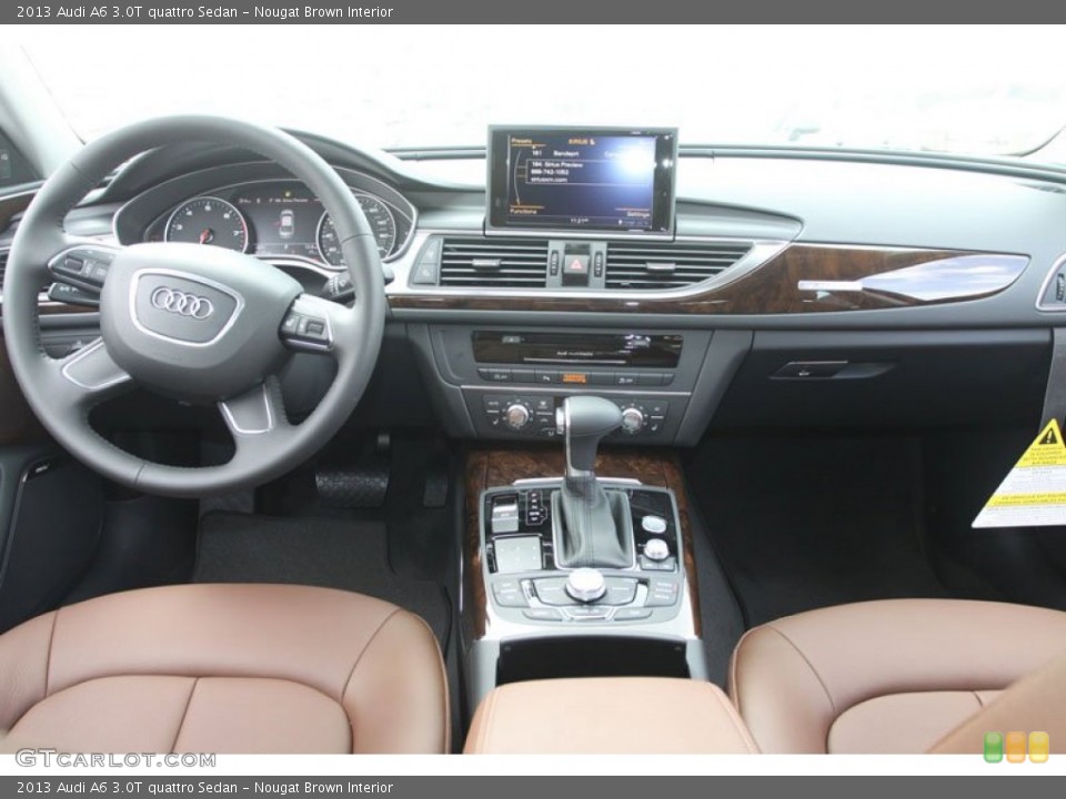 Nougat Brown Interior Dashboard for the 2013 Audi A6 3.0T quattro Sedan #68377074