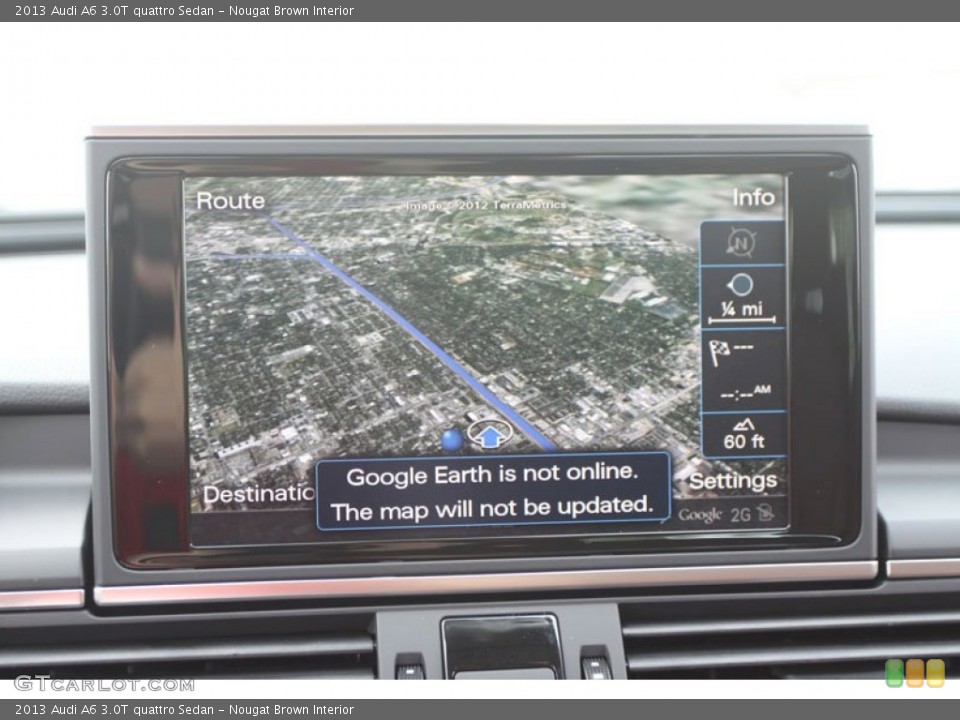 Nougat Brown Interior Navigation for the 2013 Audi A6 3.0T quattro Sedan #68377098
