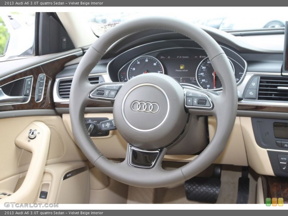 Velvet Beige Interior Steering Wheel for the 2013 Audi A6 3.0T quattro Sedan #68378159