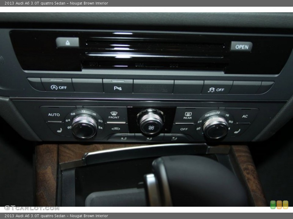 Nougat Brown Interior Controls for the 2013 Audi A6 3.0T quattro Sedan #68378664