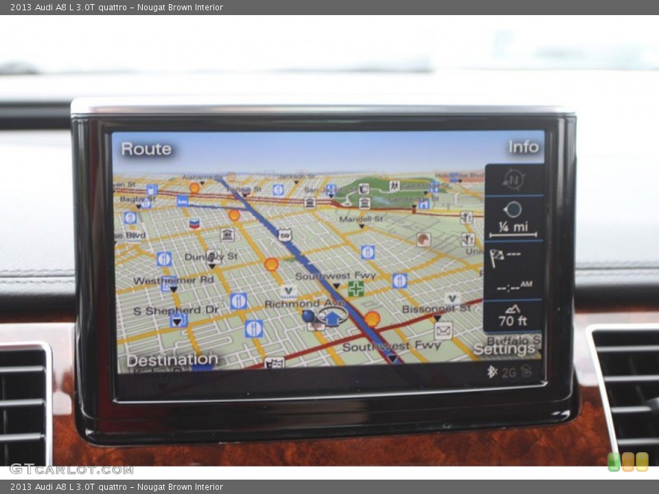 Nougat Brown Interior Navigation for the 2013 Audi A8 L 3.0T quattro #68379201