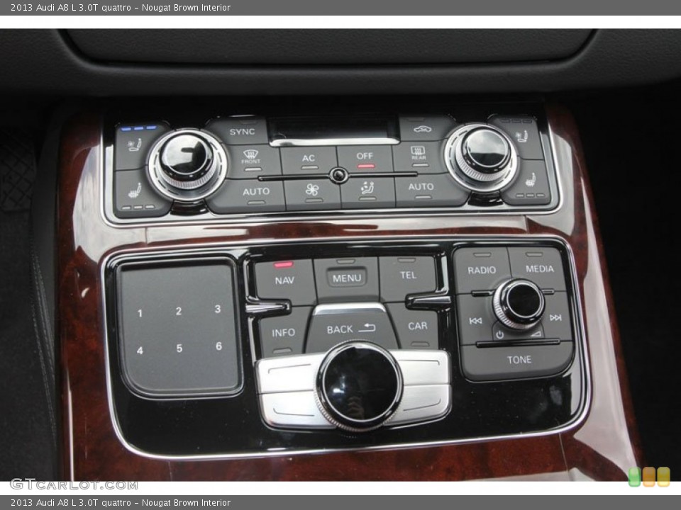 Nougat Brown Interior Controls for the 2013 Audi A8 L 3.0T quattro #68379207