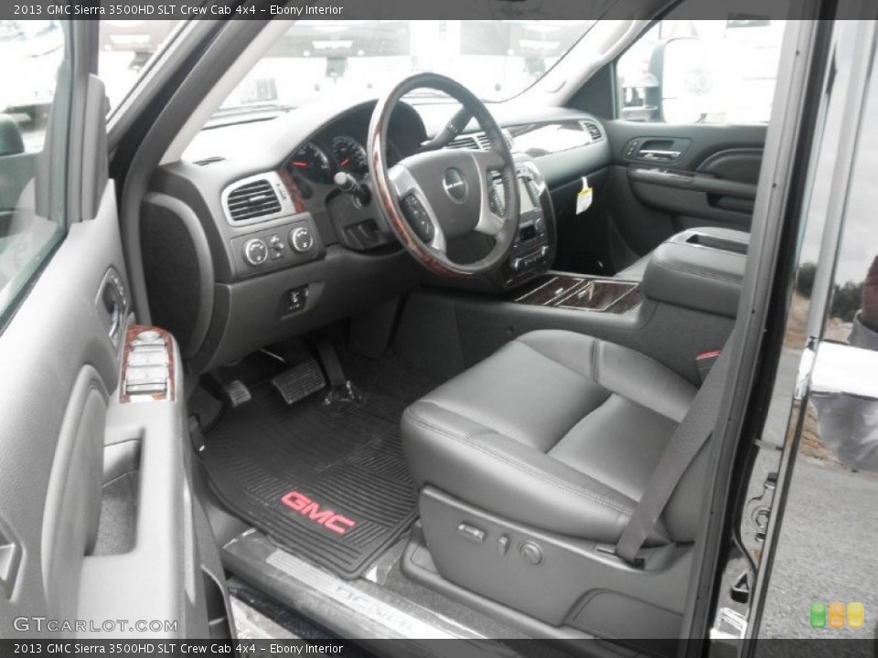 Ebony Interior Photo for the 2013 GMC Sierra 3500HD SLT Crew Cab 4x4 #68386954