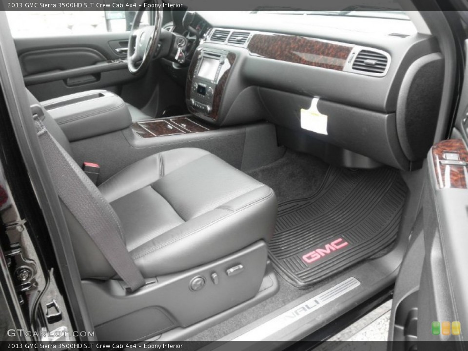 Ebony Interior Photo for the 2013 GMC Sierra 3500HD SLT Crew Cab 4x4 #68387075