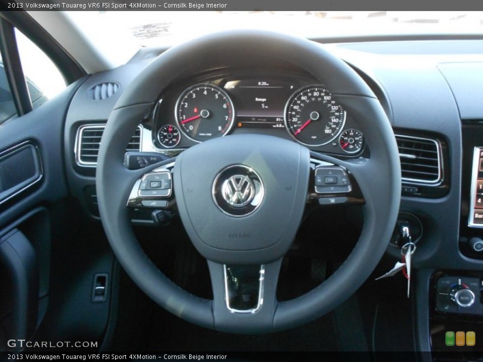 Cornsilk Beige Interior Steering Wheel for the 2013 Volkswagen Touareg VR6 FSI Sport 4XMotion #68388087