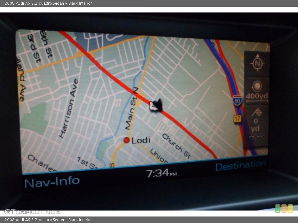 Black Interior Navigation for the 2008 Audi A6 3.2 quattro Sedan #68396124