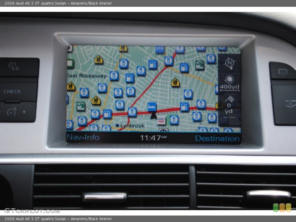 Amaretto/Black Interior Navigation for the 2009 Audi A6 3.0T quattro Sedan #68400522