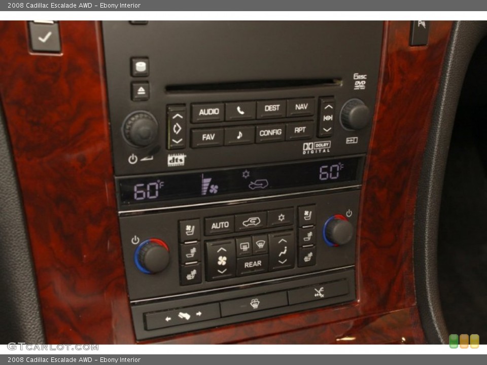 Ebony Interior Controls for the 2008 Cadillac Escalade AWD #68400813