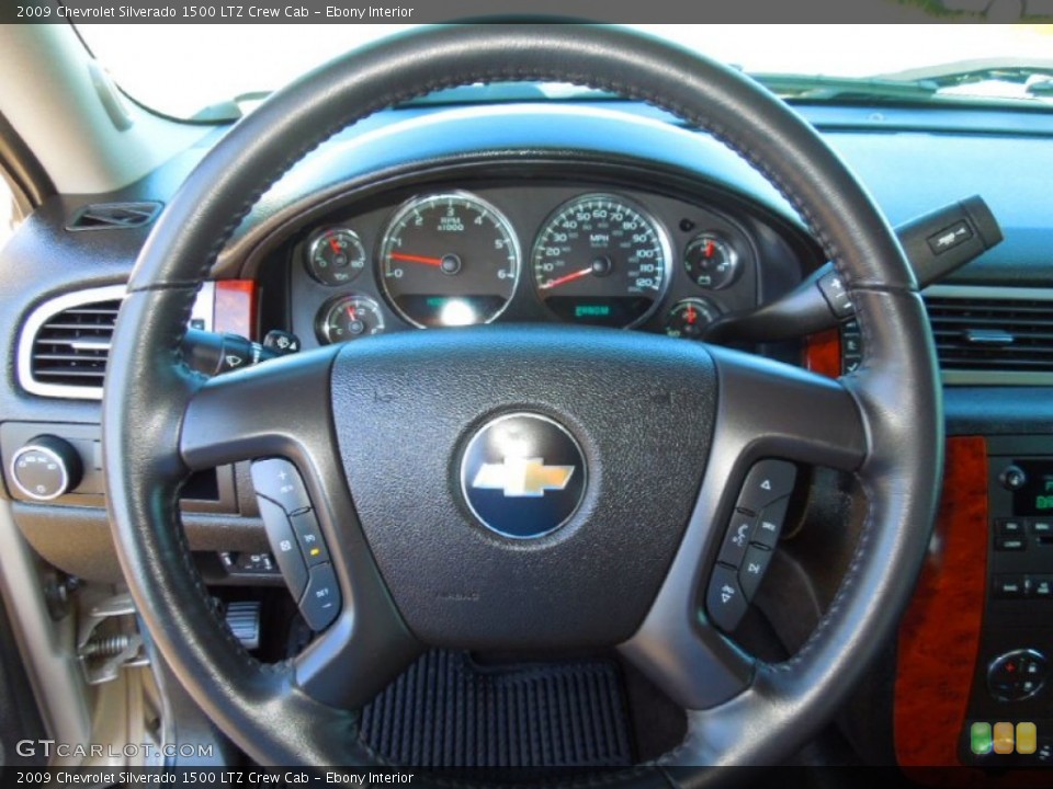 Ebony Interior Steering Wheel for the 2009 Chevrolet Silverado 1500 LTZ Crew Cab #68402511