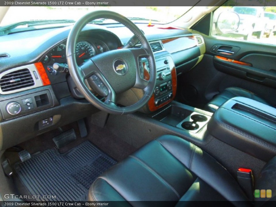Ebony Interior Prime Interior for the 2009 Chevrolet Silverado 1500 LTZ Crew Cab #68402589