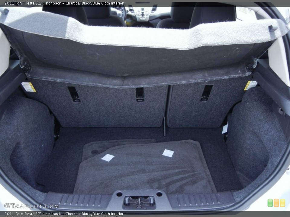 Charcoal Black/Blue Cloth Interior Trunk for the 2011 Ford Fiesta SES Hatchback #68409836