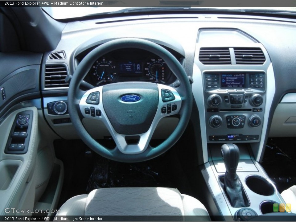 Medium Light Stone Interior Dashboard for the 2013 Ford Explorer 4WD #68411207