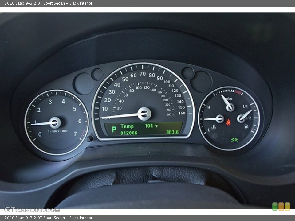 Black Interior Gauges for the 2010 Saab 9-3 2.0T Sport Sedan #68415776
