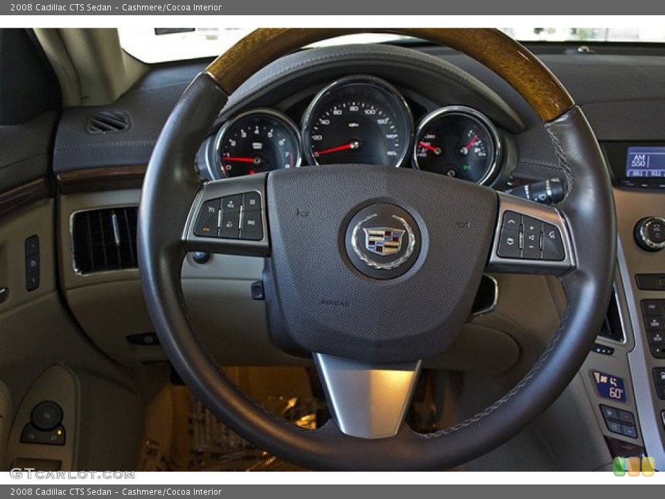 Cashmere/Cocoa Interior Steering Wheel for the 2008 Cadillac CTS Sedan #68417306