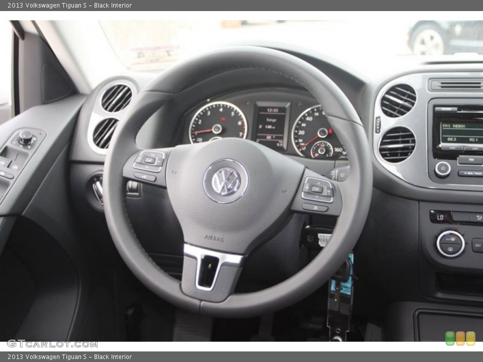 Black Interior Steering Wheel for the 2013 Volkswagen Tiguan S #68421318