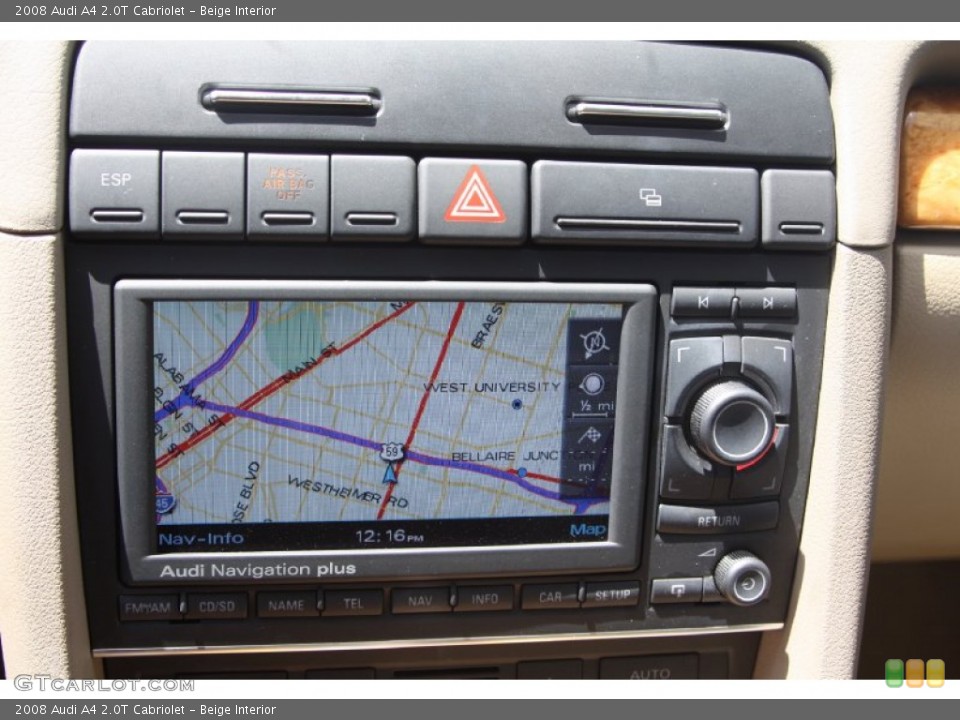 Beige Interior Navigation for the 2008 Audi A4 2.0T Cabriolet #68424026